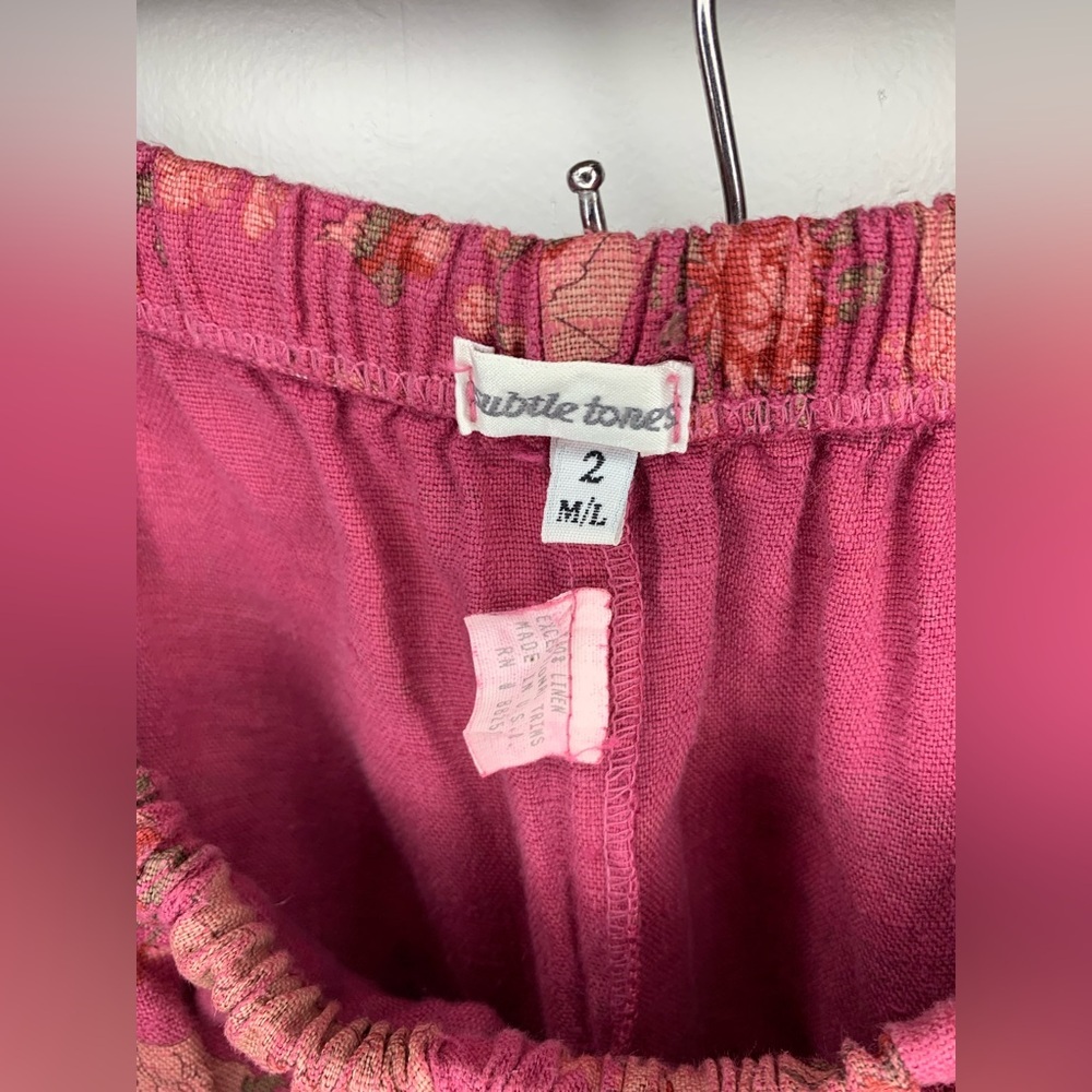 Linen Magenta Wideleg Cottagecore Pants by Subtle Tones - Picture 3 of 10